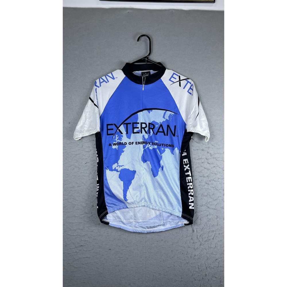 Hot Shoppe Designs‎ Exterran Cycling Jersey Mens Small Blue 1/2 Zip Short Sleeve